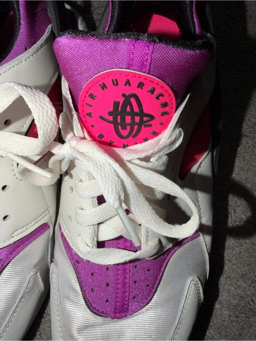 Nike Women’s White Sneakers with Pink & Purple Details